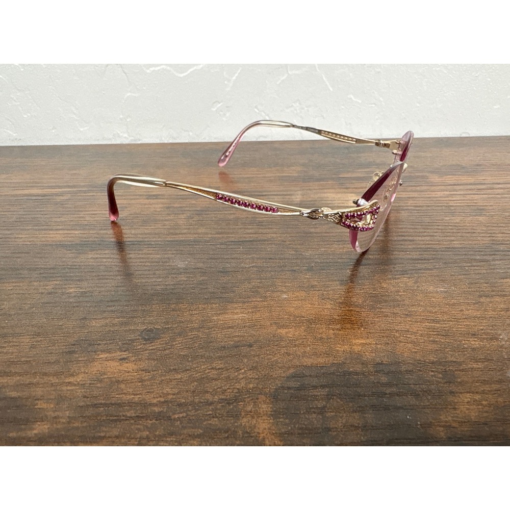Bijou du Nana B-040S Titanium Rimless Pink Rhinestone Eyeglasses Japan 55-18-137